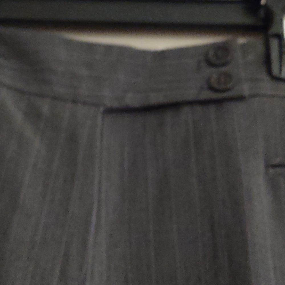 New Dressbarn Women's Sz 8 Classic Signature fit gray dress pants purple stripe - Picture 2 of 9